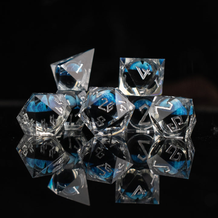 Legacy of Blue Eyes Liquid Core Dice Set - Silver