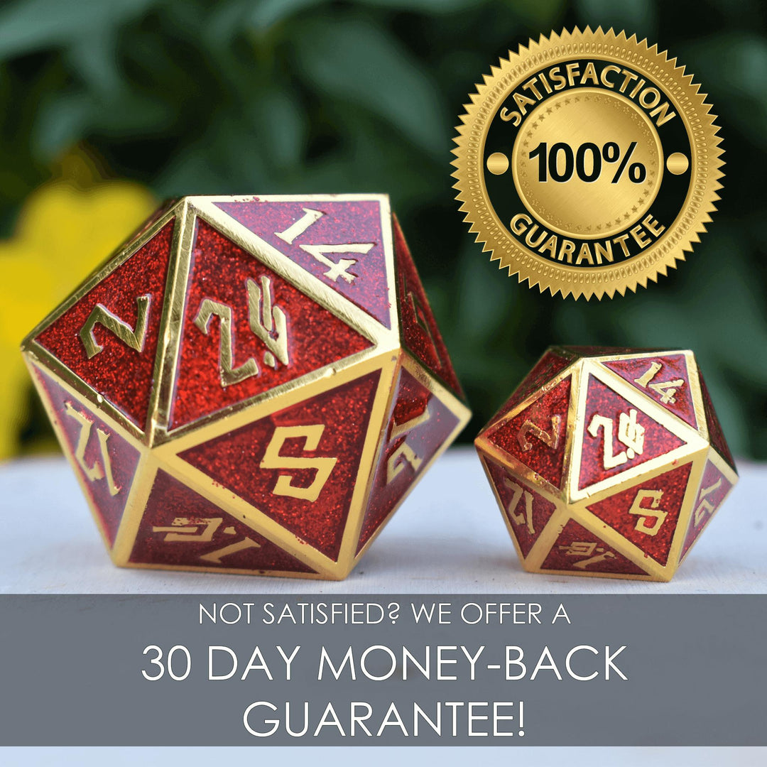 Cleric's Domain Red & Gold Metal Dice Set