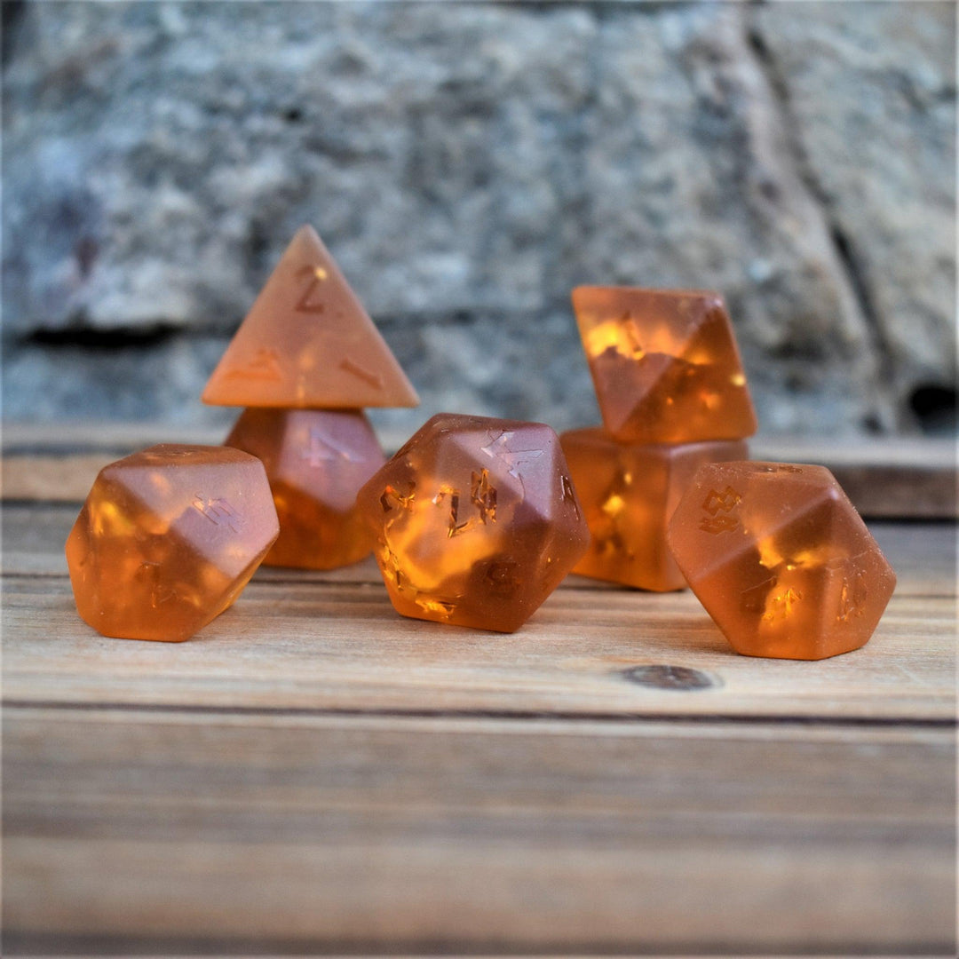 Gates of Helheim Raised Lava Glass Dice Set