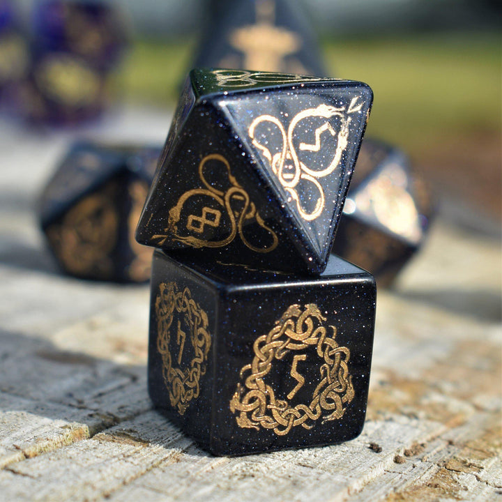 Serpent of Midgard Blue Sandstone Dice Set