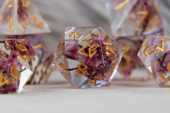 Wither and Bloom Sharp-Edged Resin Dice Set