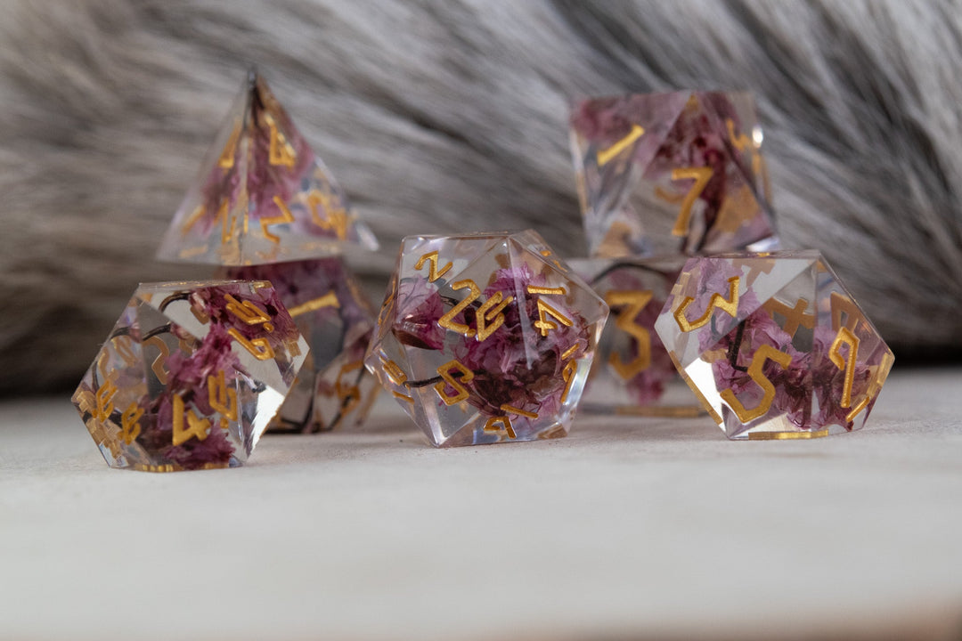 Wither and Bloom Sharp-Edged Resin Dice Set