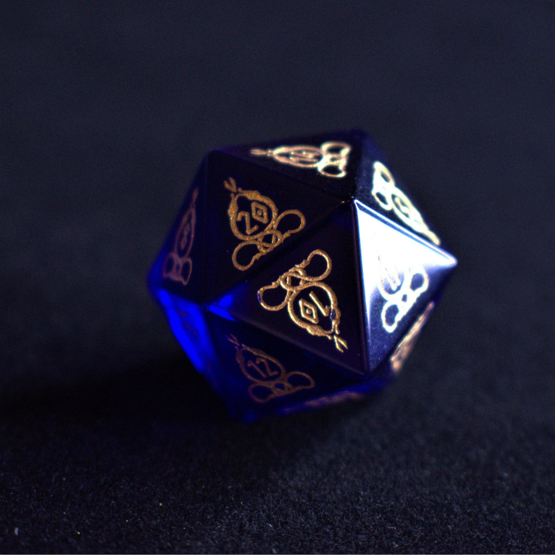 Serpent of Midgard Blue Glass Dice Set