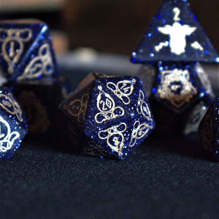 Serpent of Midgard Blue Sandstone Dice Set