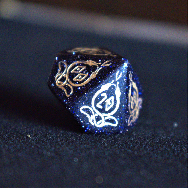 Serpent of Midgard Blue Sandstone Dice Set