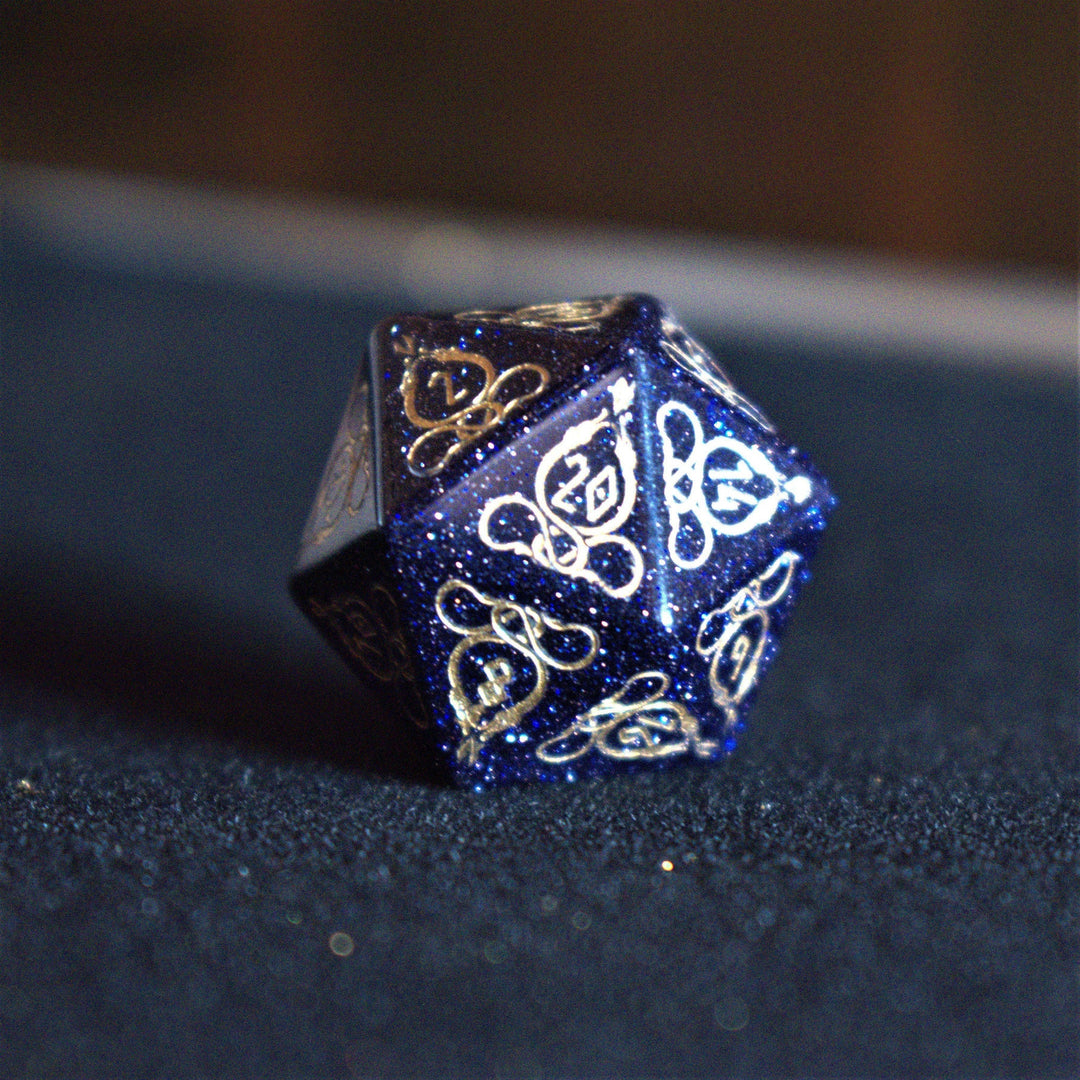 Serpent of Midgard Blue Sandstone Dice Set