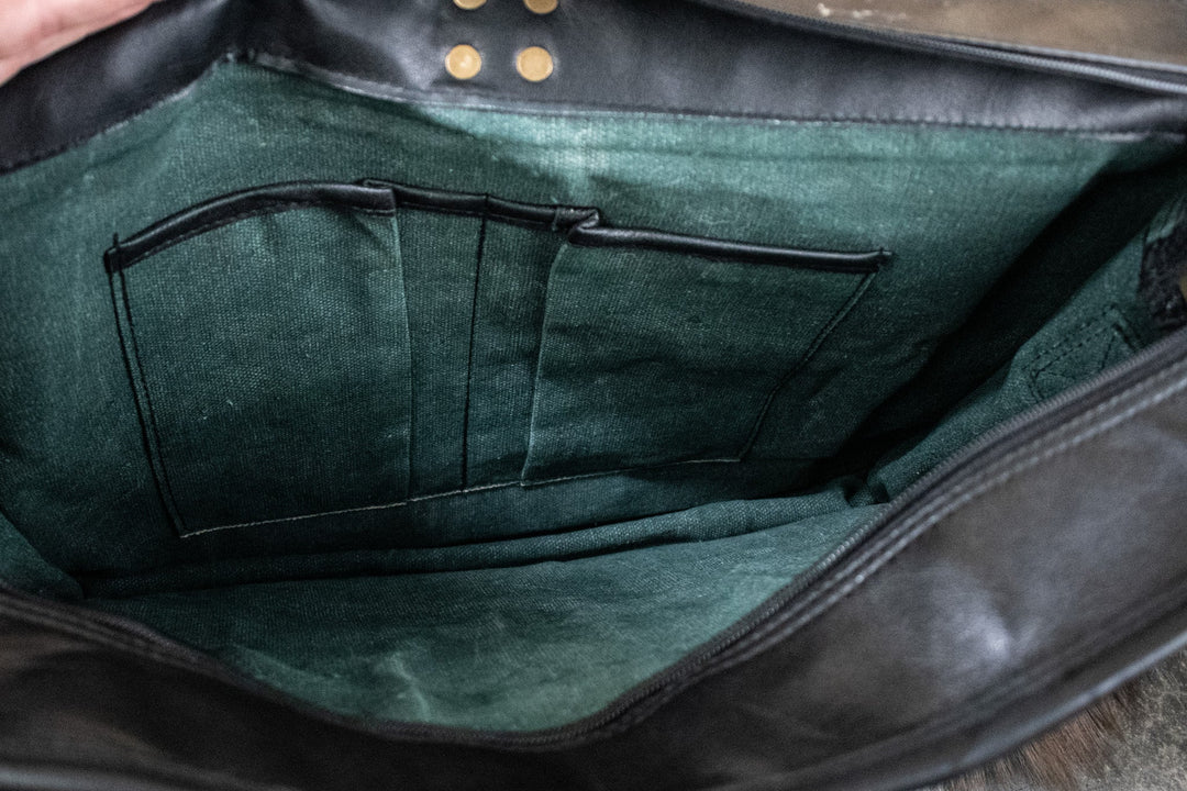 The Adventurer Leather Laptop Bag - XLarge (Black)