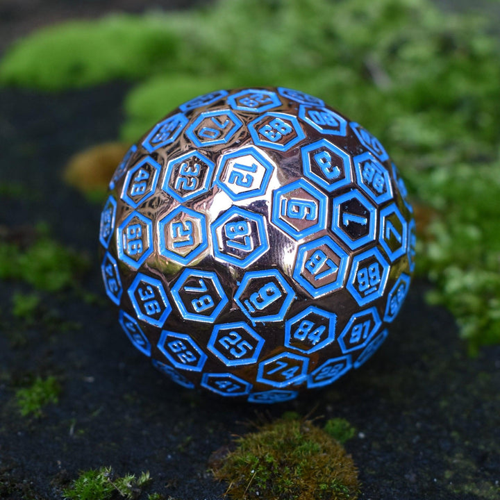 The Orb D100 -  Blue and Bronze Metal Die