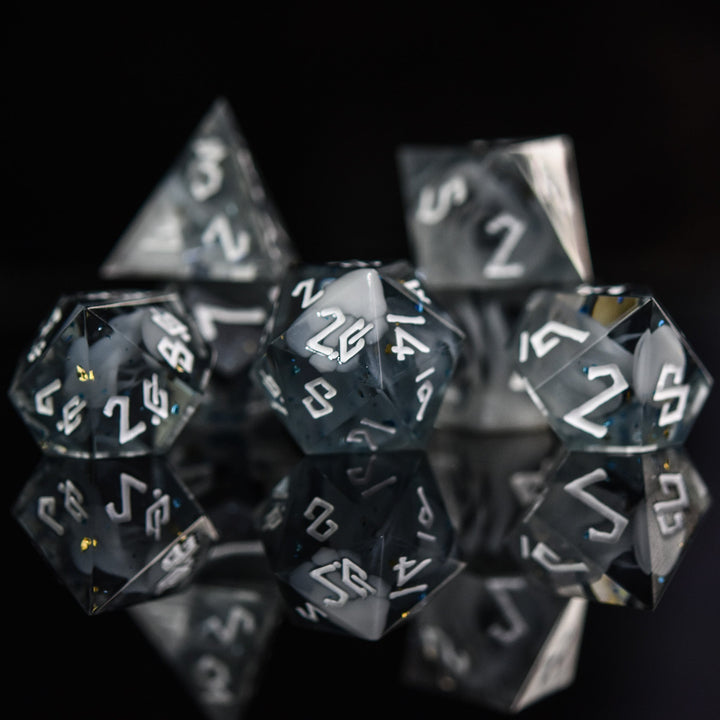 Holy Aura Sharp-Edged Resin Dice Set