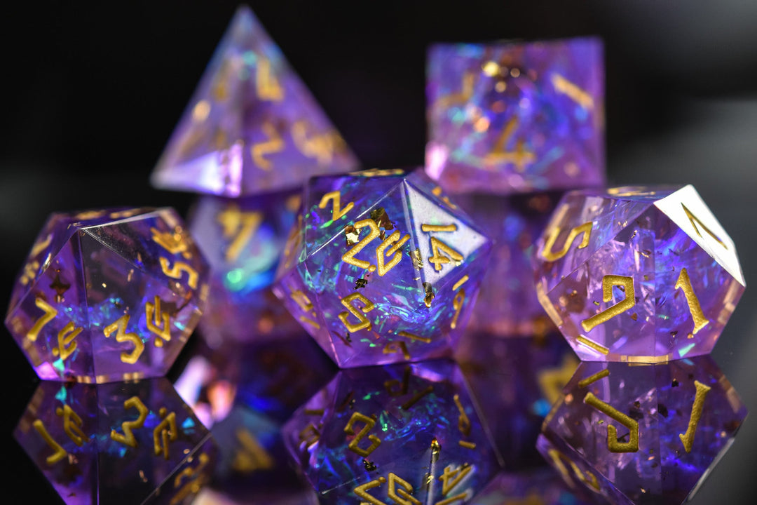 Conjure Celestial Sharp-Edged Resin Dice Set