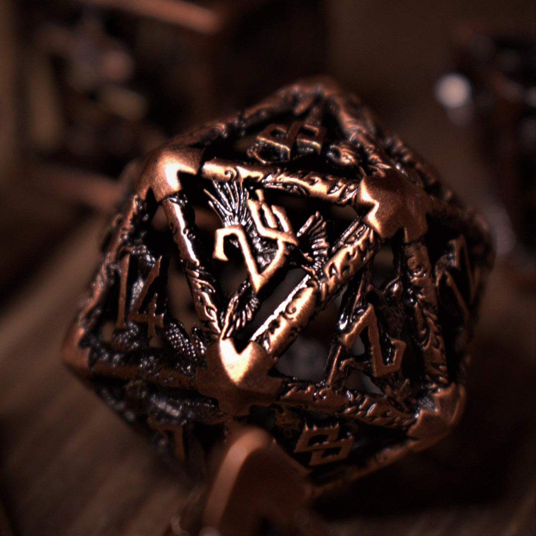 Legends of Valhalla - Bronze Hollow Metal Dice Set