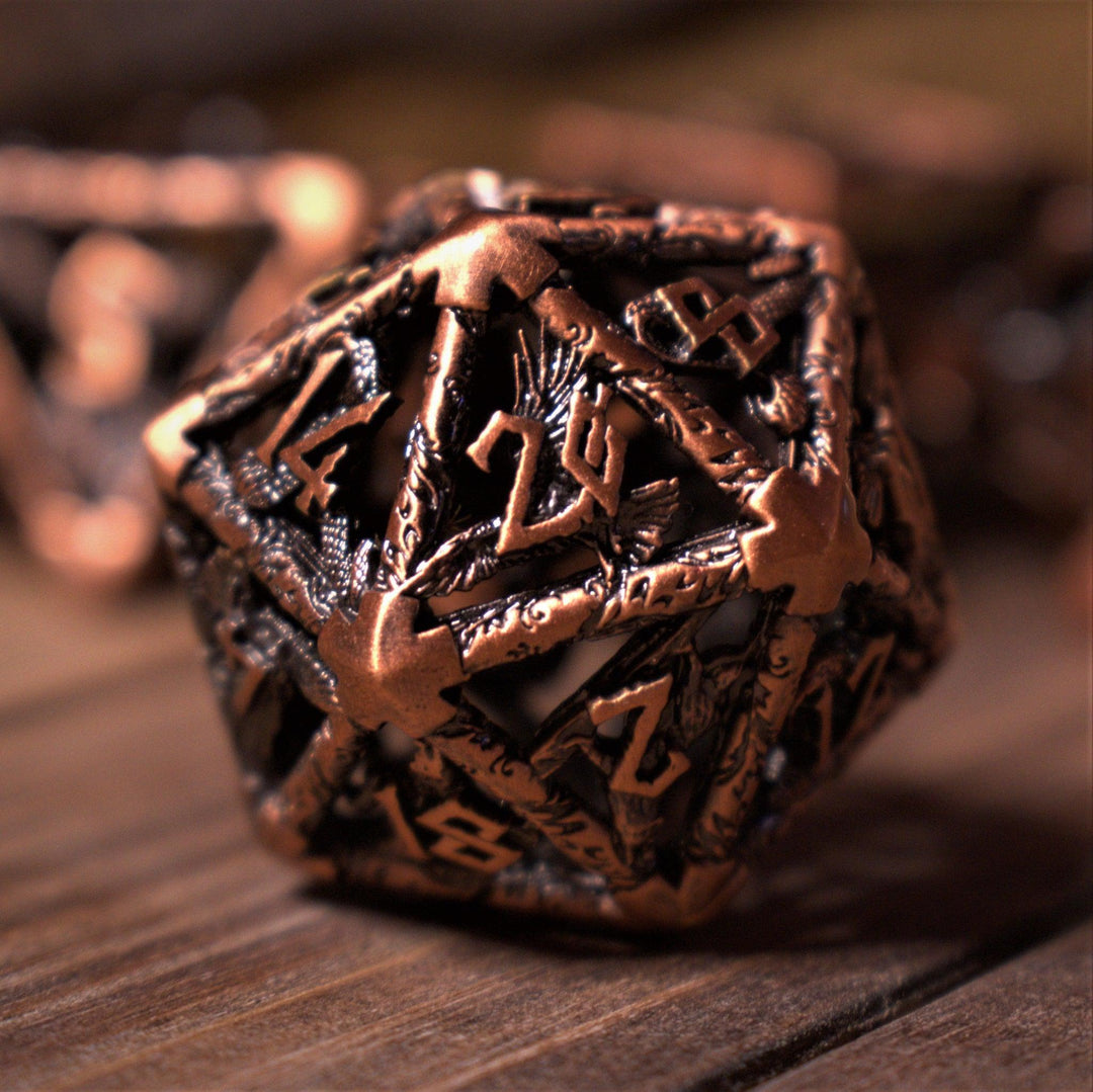 Legends of Valhalla - Bronze Hollow Metal Dice Set