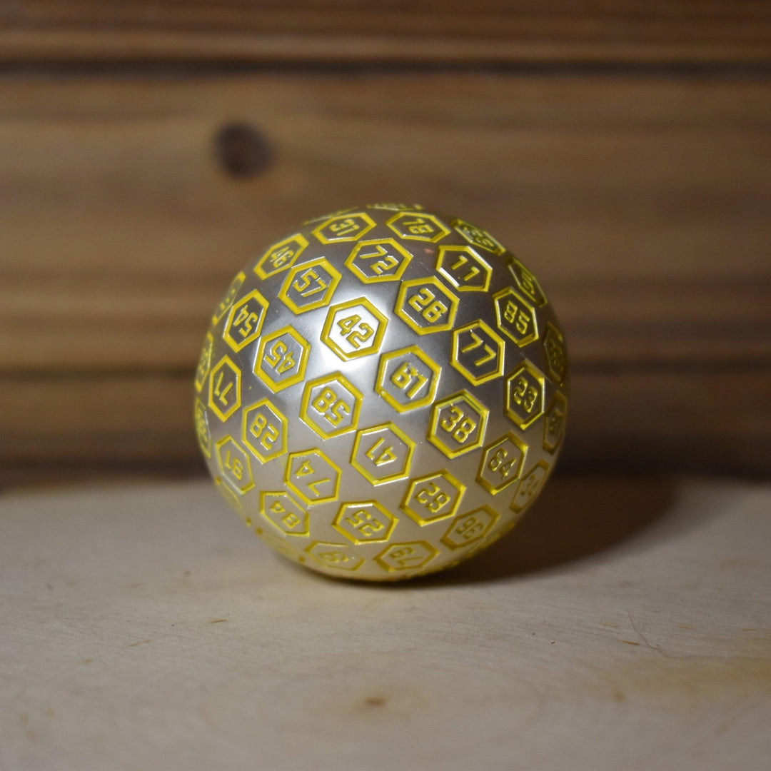 The Orb D100 -  Yellow and Silver Metal Die