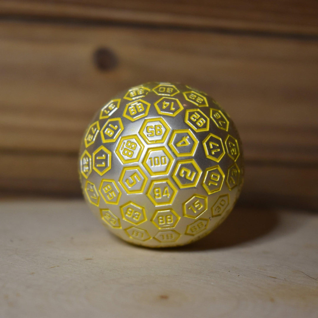 The Orb D100 -  Yellow and Silver Metal Die