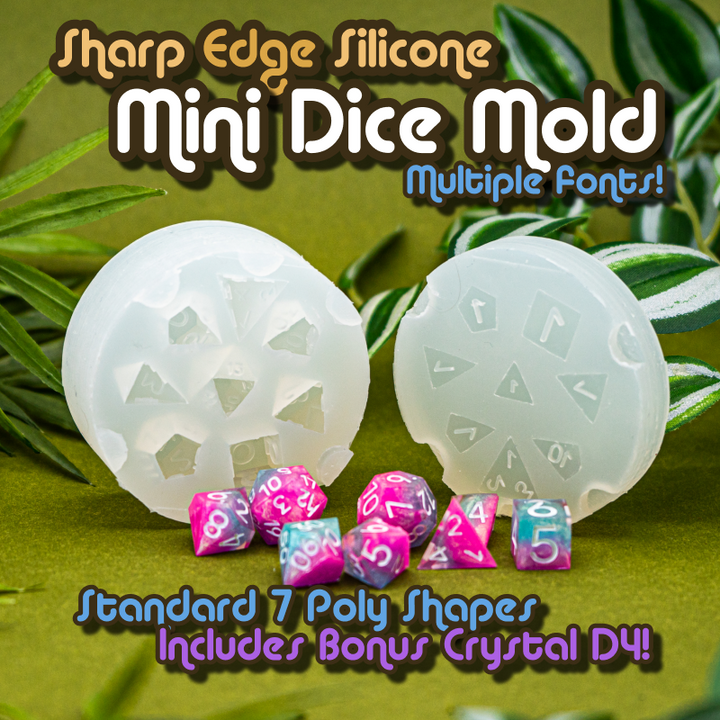 Mini Dice Mold - 7 set + Crystal d4