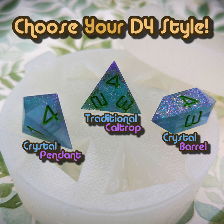 7 Dice Mold - Choose your style D4