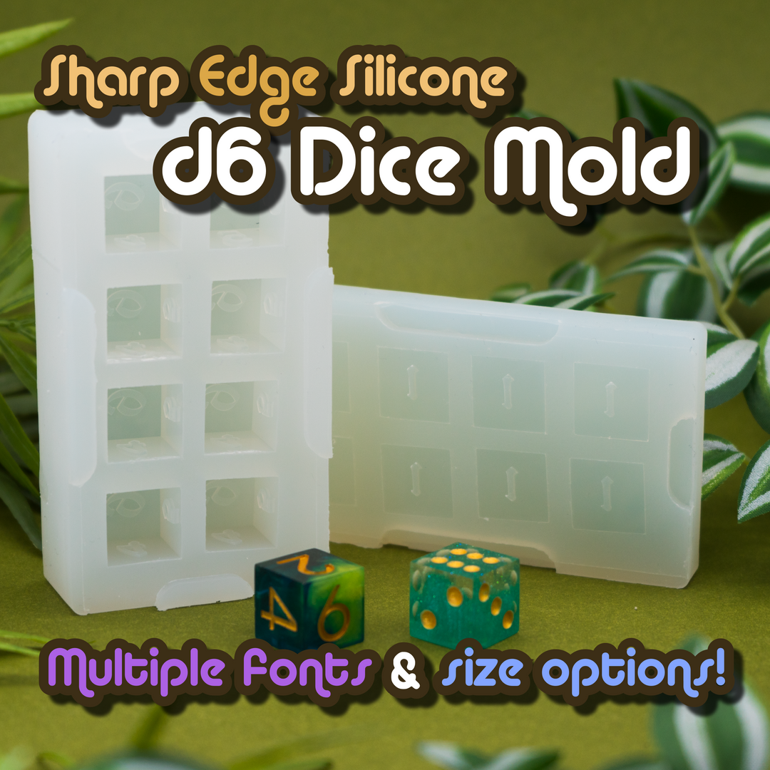 D6 Dice Mold- Multiple Size & Font Options – DruidDice