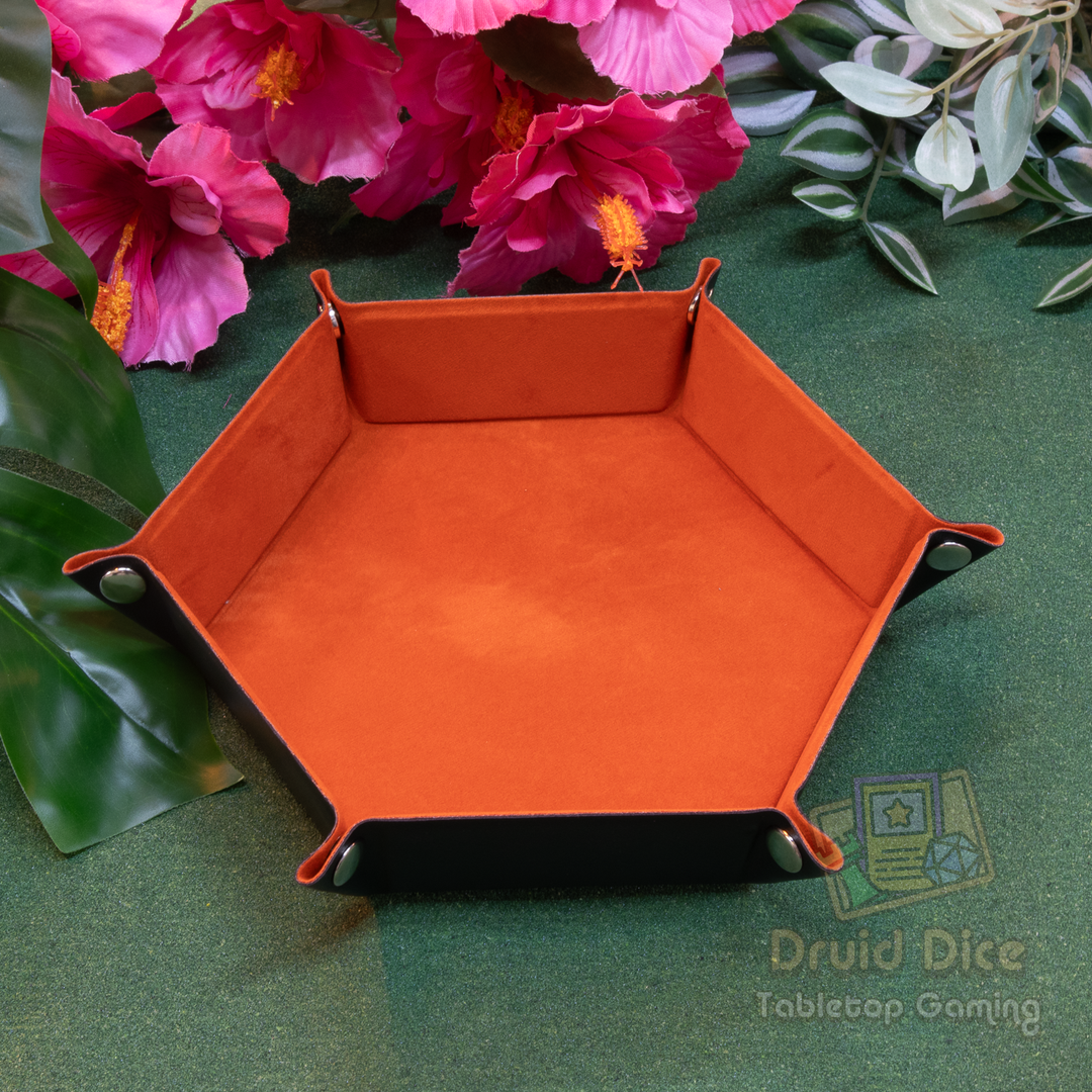 Leather Collapsible Hex Tray - 6 Color Options