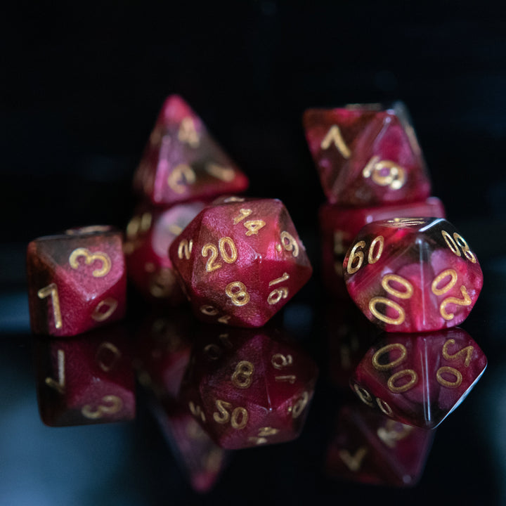 Rosette Nebula Acrylic Dice Set