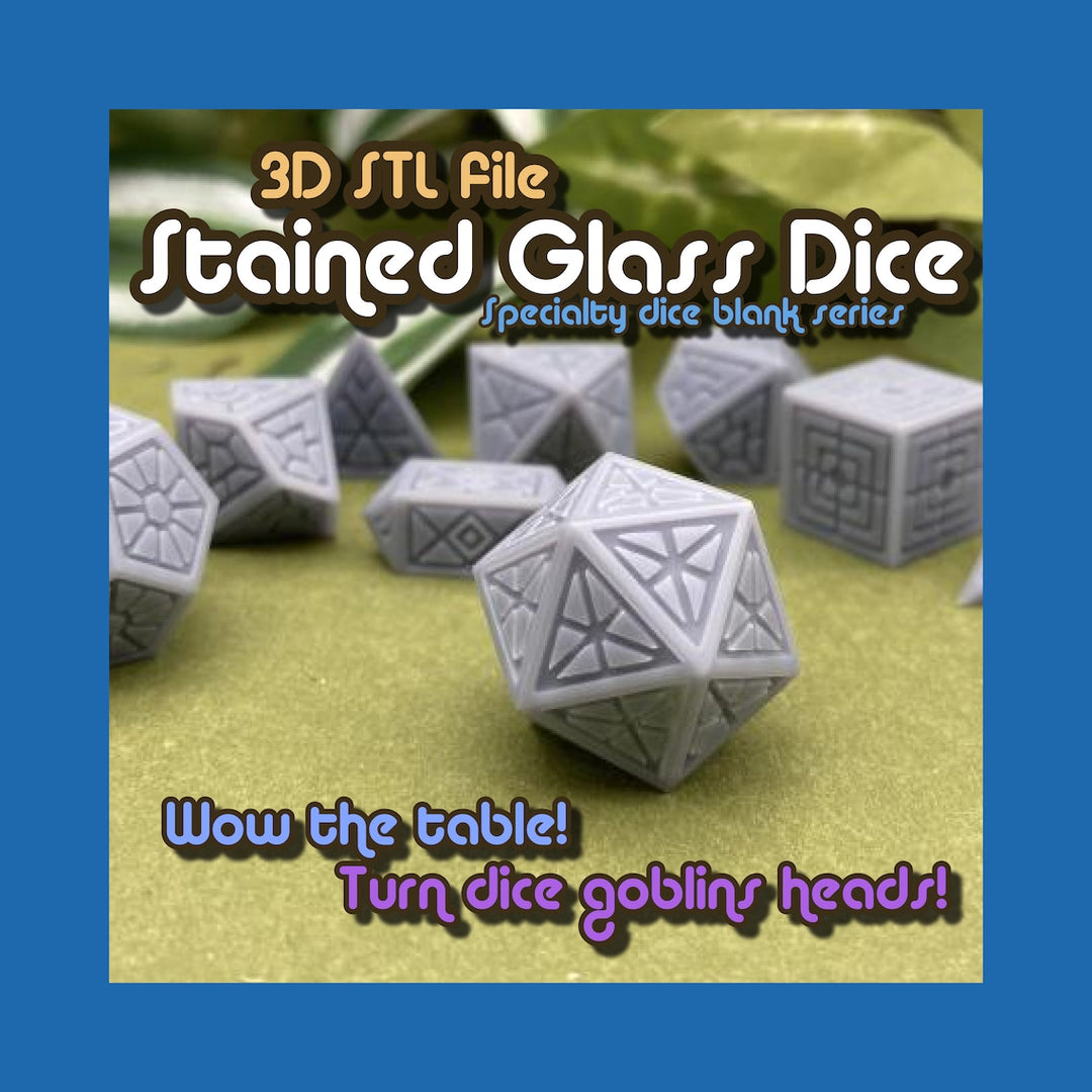 Stained Glass Blank Dice insert Molds - STL FILES ONLY
