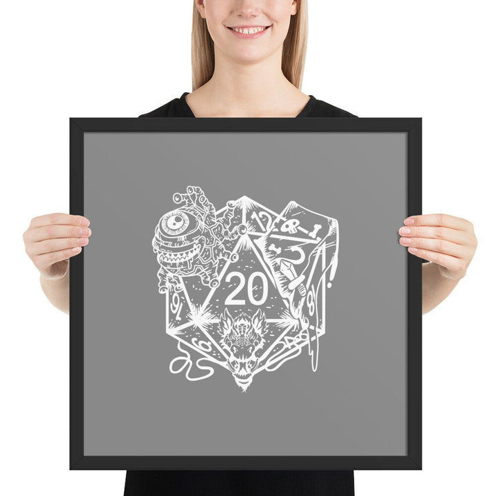DND Framed Wall Art - Dice Art - DND - Gift For Dnd - D20 Gift Picture- Game Master - Adventure - RPG Poster
