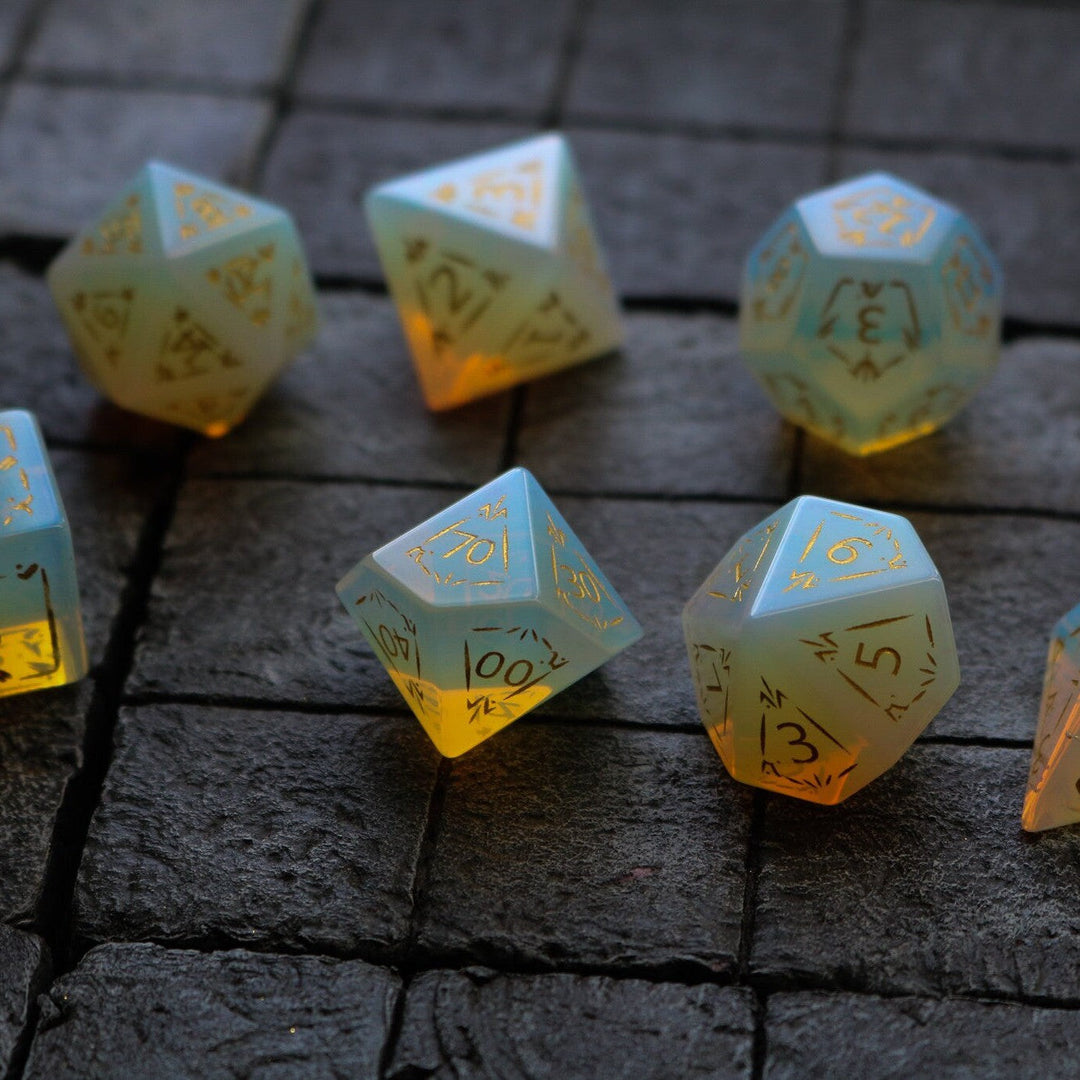 Dragon Shield Gemstone Opalite (And Box) DnD Dice Set