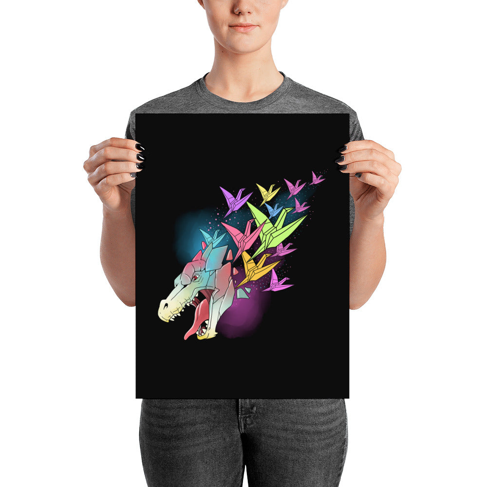 DND Wall Art - Paper Dragons - DND - Gift For Dnd - D20 Gift Picture- Game Master - Adventure - RPG Poster - Geek Gift