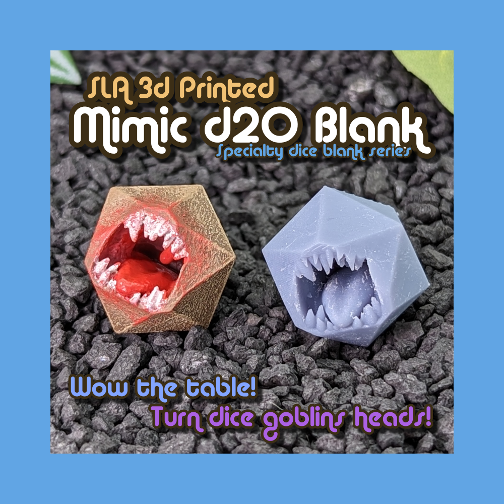 Mimic Monster d20 Blank for Custom Dice Inclusions
